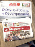 Journaux français du 6 juin 2024 rappelant le D-Day, le débarq Journaux français du 6 juin 2024 rappelant le D-Day, le débarq