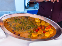 Plat de poisson au restaurant Alla Conchiglia à Venise en Itali