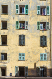 Façade d'une maison d'Ajaccio, Corse-du-sud, Corse, France.