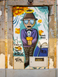 Murale peinte sur la rue Tenente Rezende d'Aveiro, Portugal.
