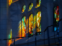 Stained glass windows at Sagrada Familia, Carrer de Mallorca, 401, 08013 Barcelona, Spain