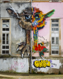 Une muralle de l'artiste Artur Bordalo à l'extérieur de l'Univ